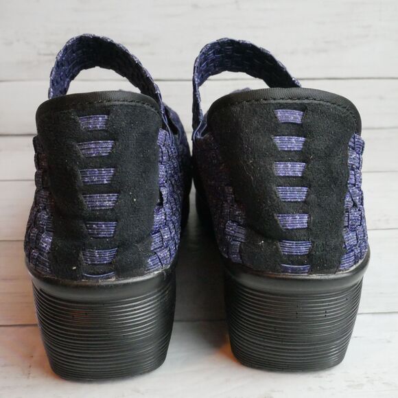 Women's Size 10 Platform Wedge Blue Sandals Woven Pumps Mary Jane Shoes - Picture 3 of 8